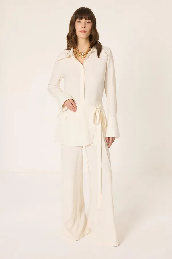 ENSEMBLE TUNIQUE ET PANTALON AVEC CEINTURE