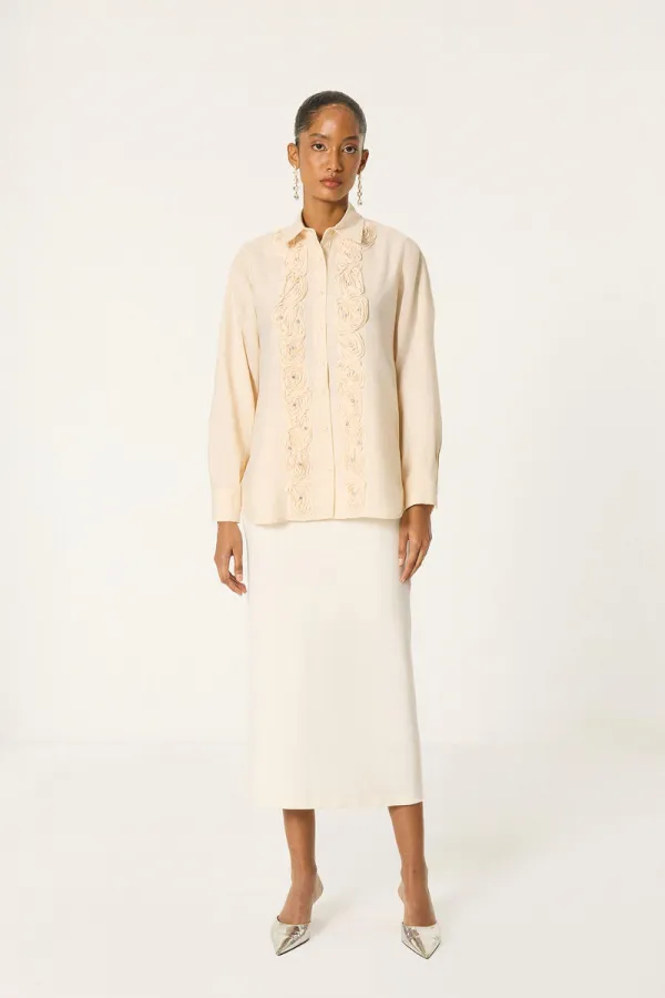 SHIRT WITH ROSE MOTIF