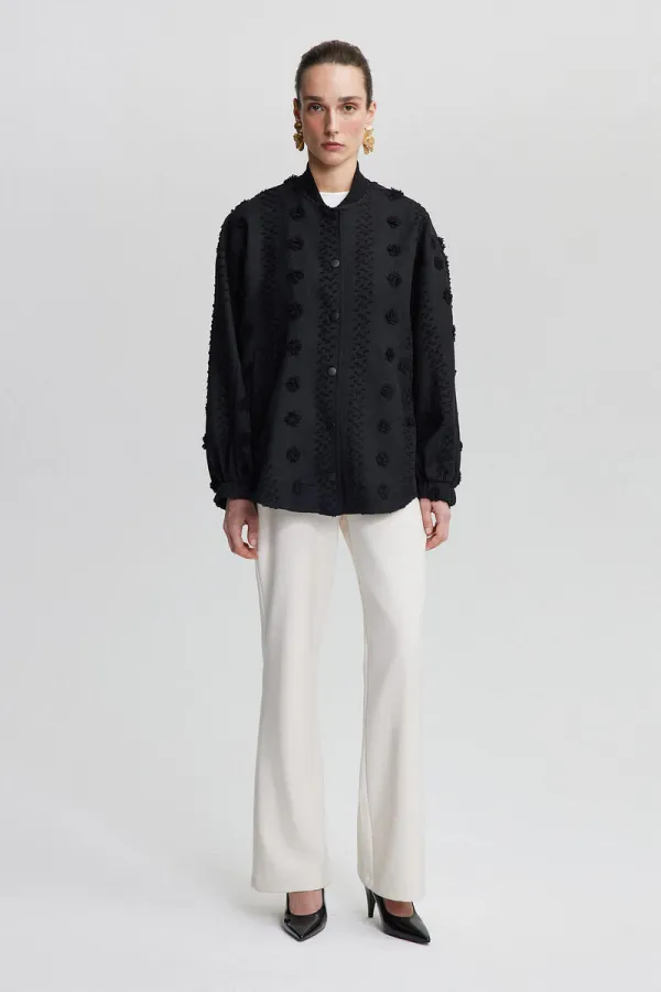 FLORAL LACE BOMBER JACKET FLORAL LACE BOMBER JACKET