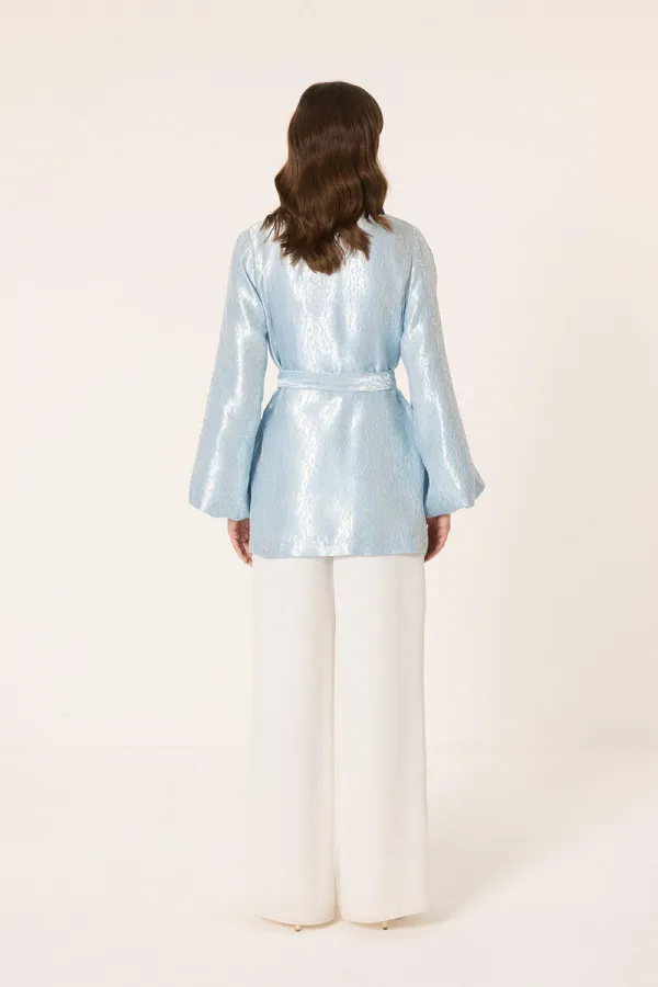 VESTE JACQUARD AVEC DÉTAIL DE CEINTURE