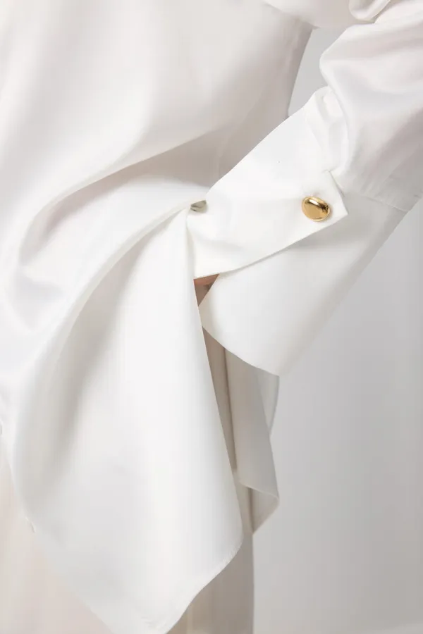 WIDE-CUFFS SATIN SHIRT