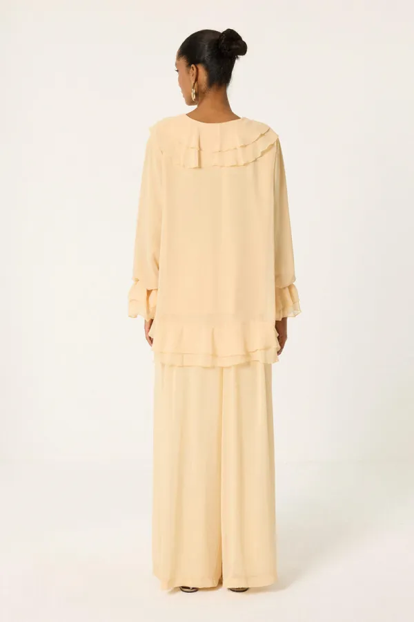 ENSEMBLE 2 PIÈCES EN CHIFFON À NŒUD SUR LE DEVANT