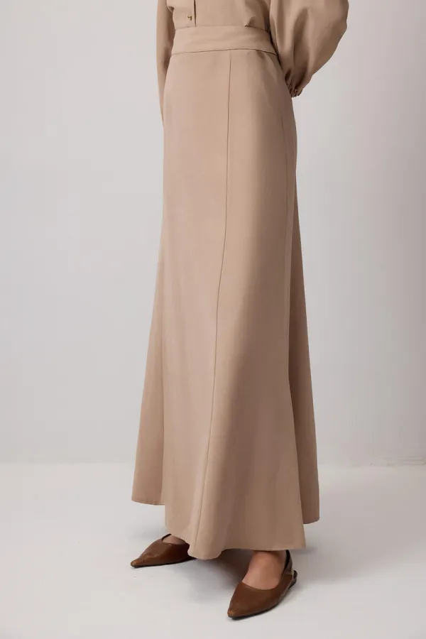 ENSEMBLE CHEMISE ET JUPE TEXTURÉES AVEC CEINTURE