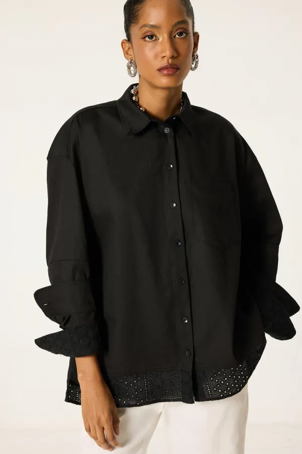 CHEMISE AVEC DÉTAILS EN DENTELLE