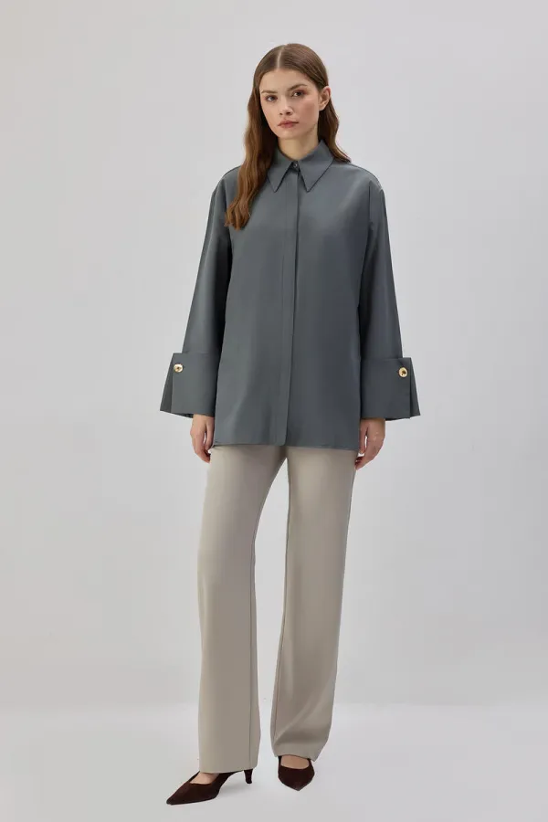 WIDE-CUFFS POPLIN SHIRT WIDE-CUFFS POPLIN SHIRT