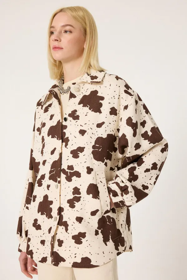 VESTE EN GABARDINE MINEURE À MOTIFS