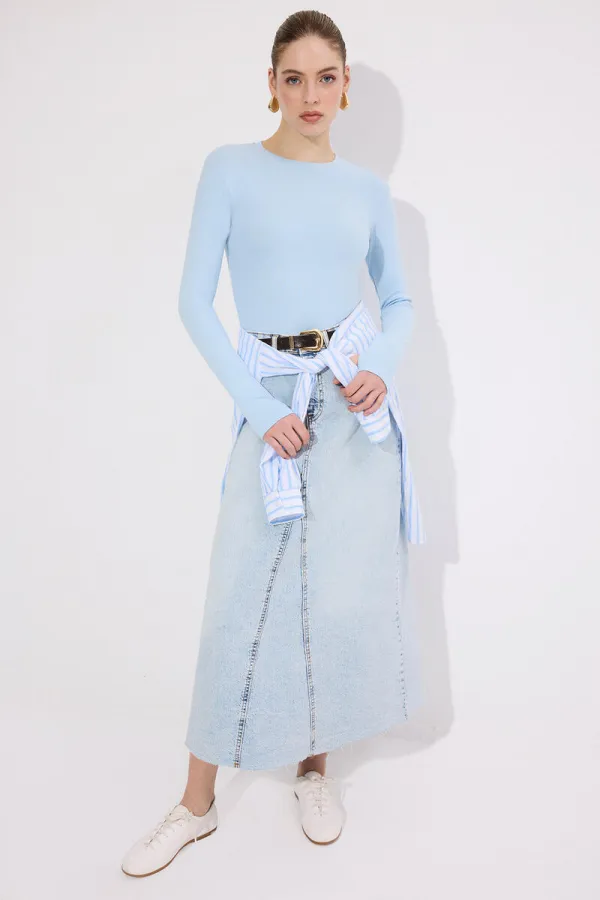 BODY À MANCHES LONGUES ET À MI-CHEVEUX