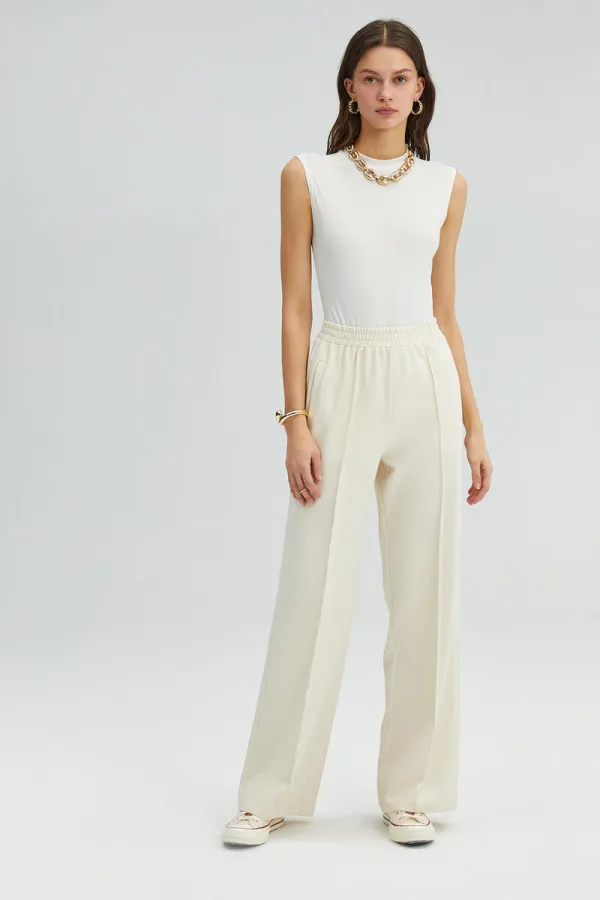 RIBBED CREPE PANTS