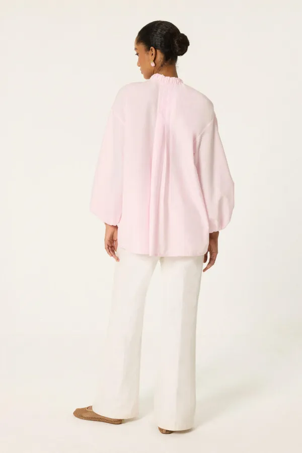 FRONT PLEATED POPLIN SHIRT FRONT PLEATED POPLIN SHIRT