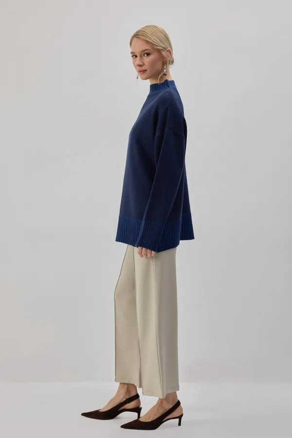 CONTRASTING COLORS KNITTED TUNIC