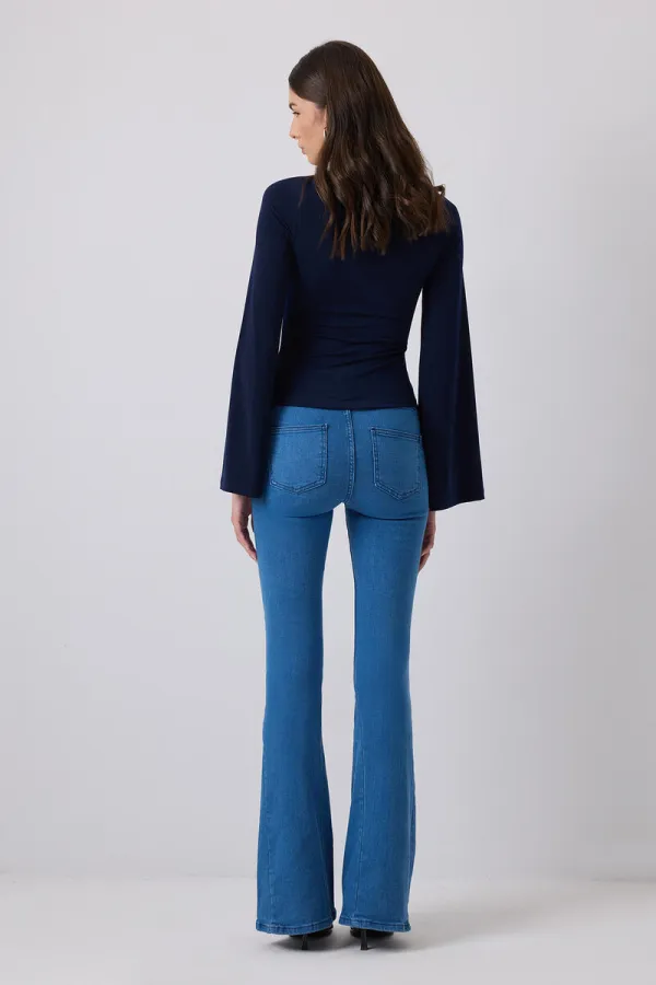 FİYONK DETAYLI DRAPELİ BLUZ