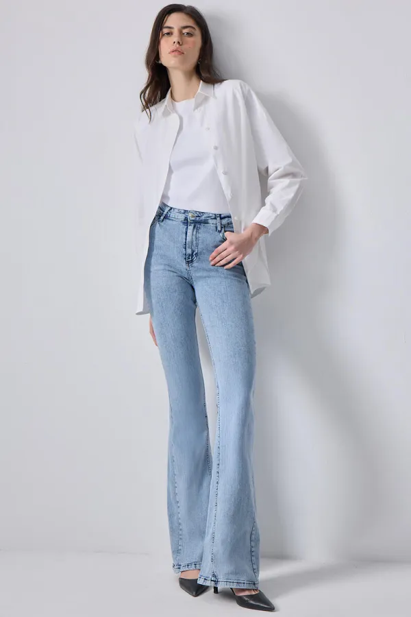 ULTRA LİKRALI İSPANYOL PAÇA DENİM PANTOLON