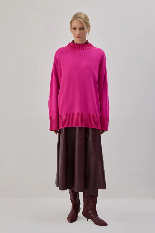 CONTRASTING COLORS KNITTED TUNIC