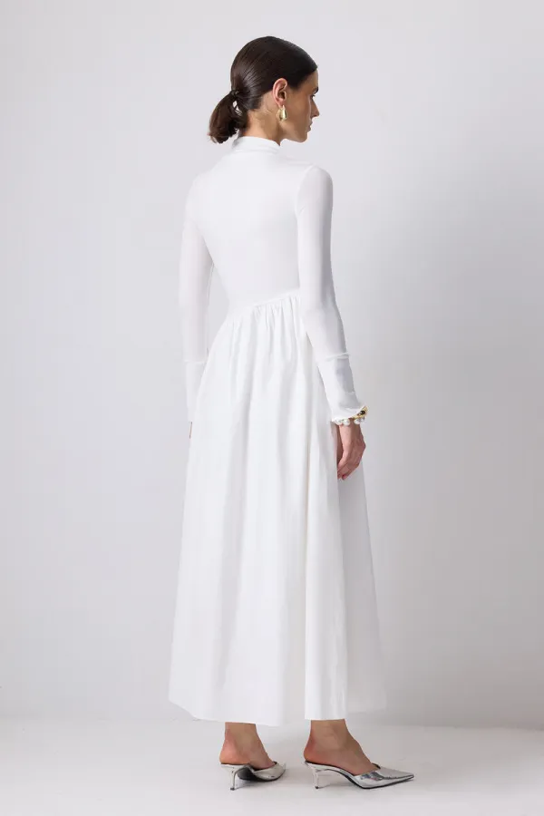 DRAPE DETAYLI ASİMETRİK ELBİSE