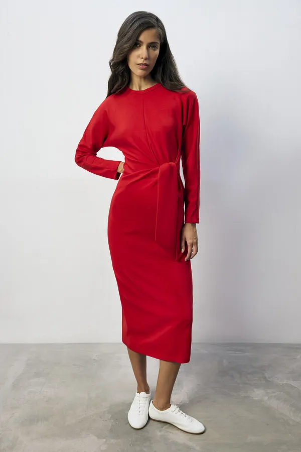 BAĞLAMALI ÇELİK ÖRME ELBİSE