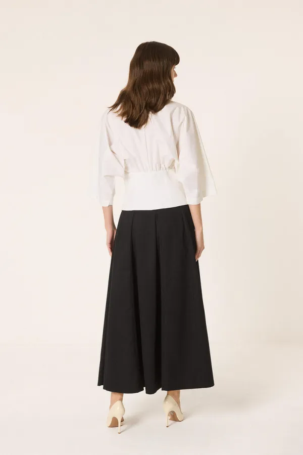 PLEATED GABARDINE SKIRT