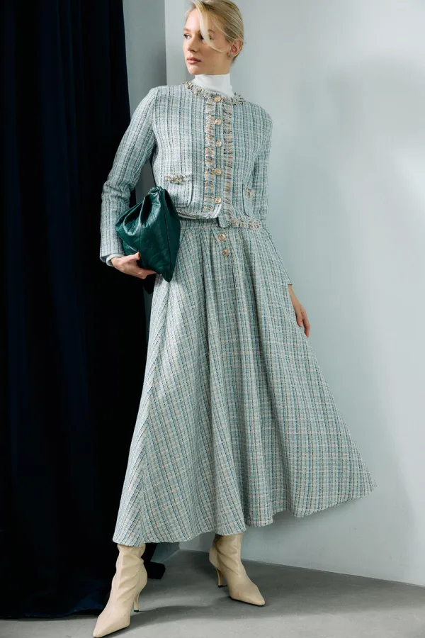 ENSEMBLE VESTE, JUPE ET TWEED