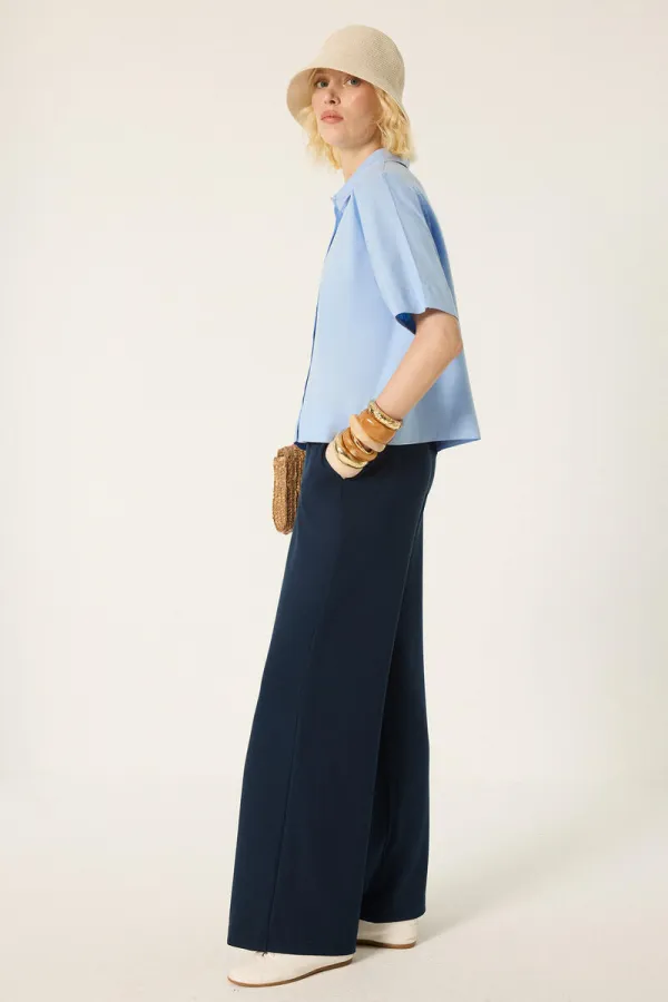 KNITTED PANTS WITH ELASTIC WAISTBAND