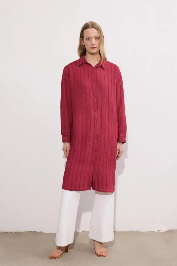 CHEMISE MAXI À RAYURES