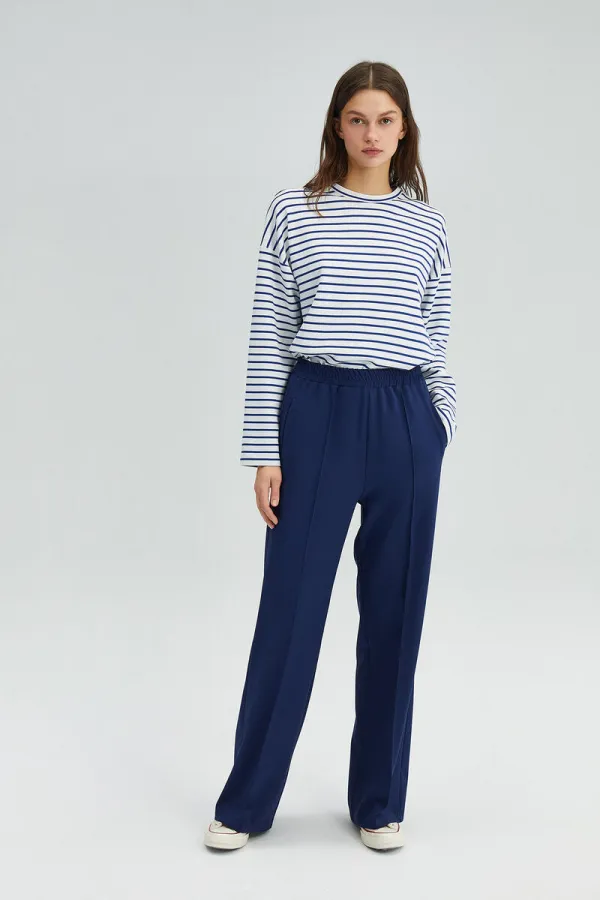 PANTALONS EN CRÊPE CÔTELÉS