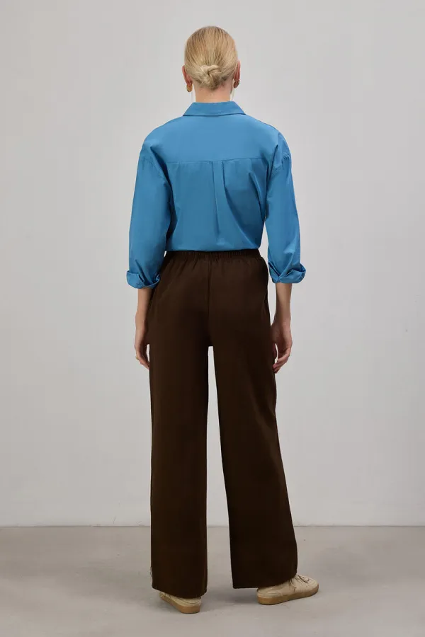 BELİ LASTİKLİ DÜZ PAÇA PANTOLON