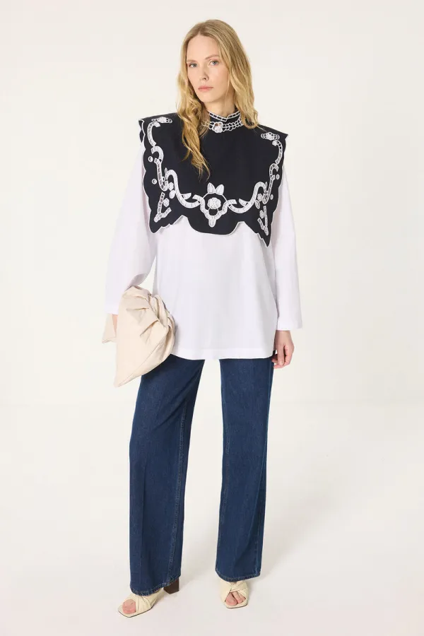 NAKIŞ YAKALI POPLİN GÖMLEK