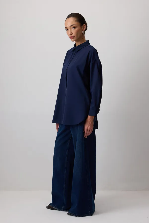 CHEMISE EN VISCOSE COUPE DÉCONTRACTÉ