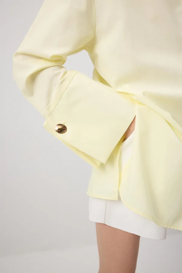 GENİŞ MANŞETLİ POPLİN GÖMLEK