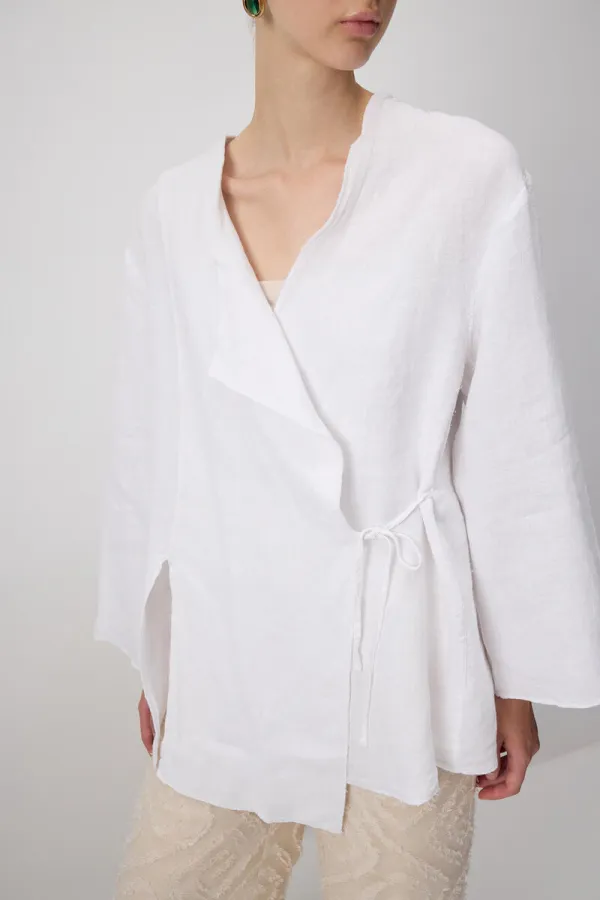 %100 KETEN KRUVAZE KİMONO