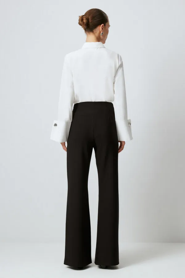 PANTALONS EN CRÊPE CÔTELÉS
