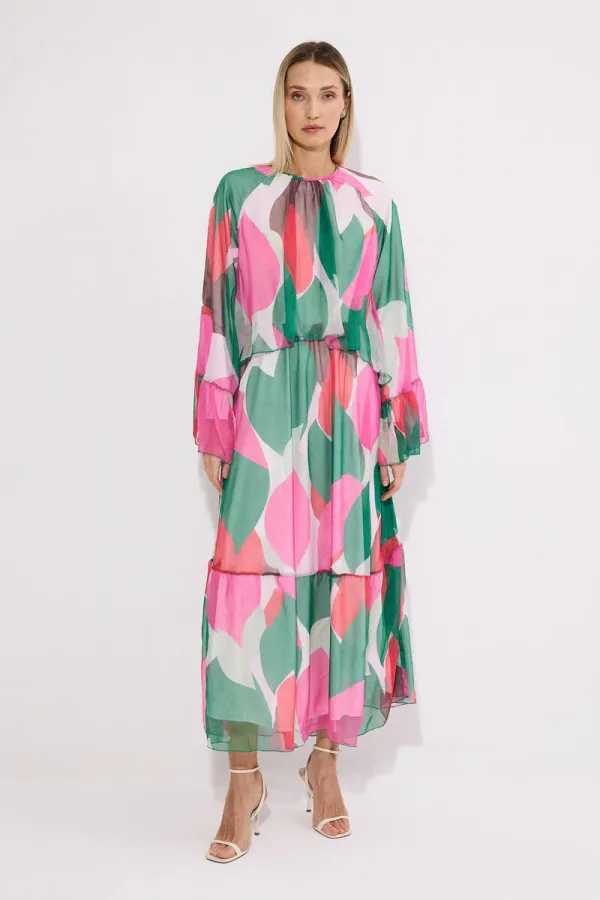 ROBE EN CHIFFON À VOLANTS
