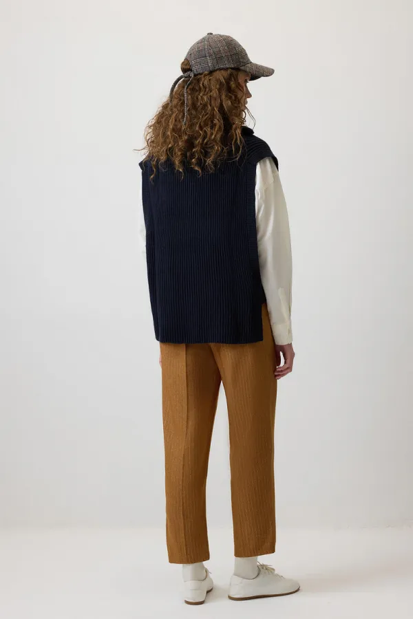 ÇİZGİLİ PİLELİ PANTOLON