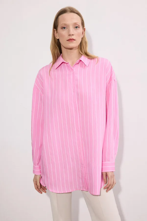 CHEMISE À RAYURES EN VISCOSE