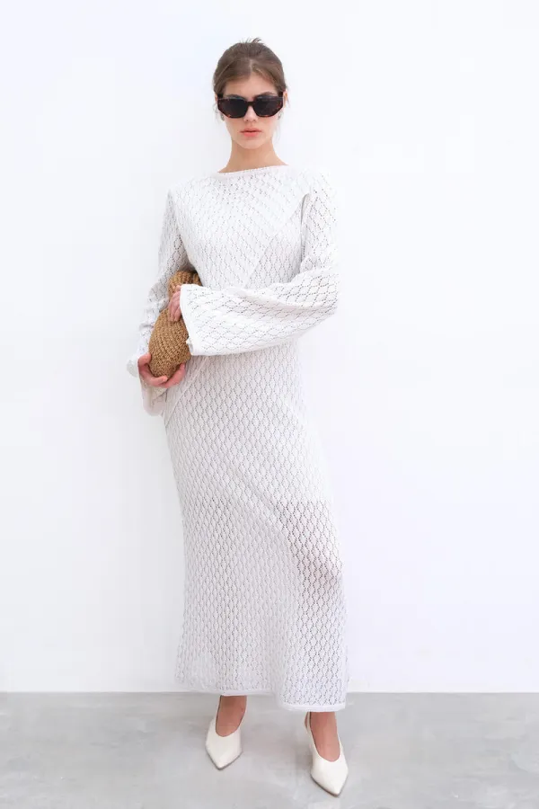 PAMUKLU BRODE ELBİSE