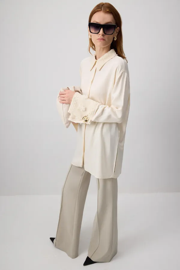 FLORAL LACE VISCOSE SHIRT