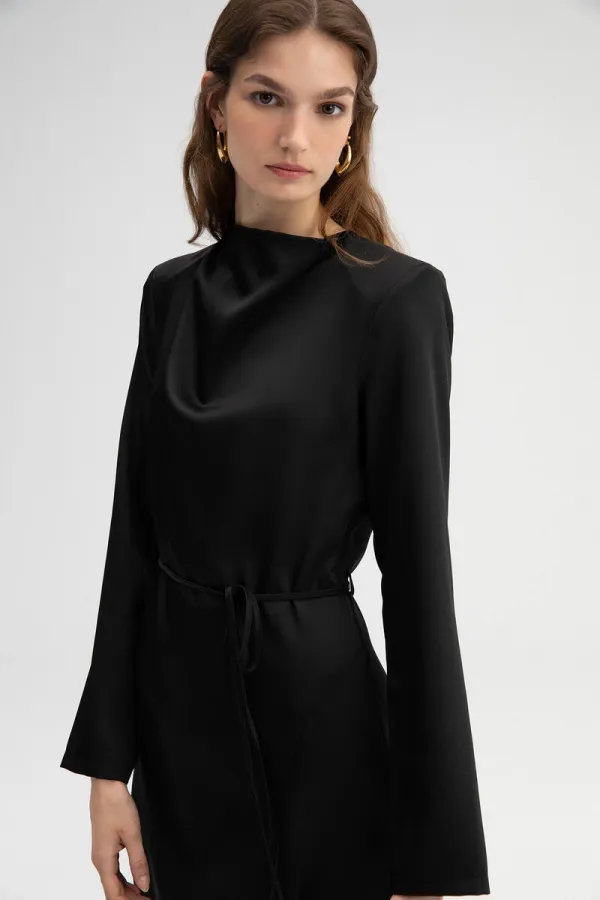 BELTED SATIN DRESS BELTED SATIN DRESS