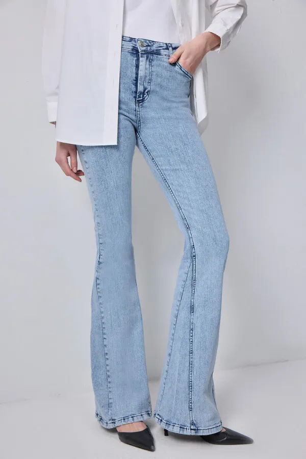 ULTRA LİKRALI İSPANYOL PAÇA DENİM PANTOLON