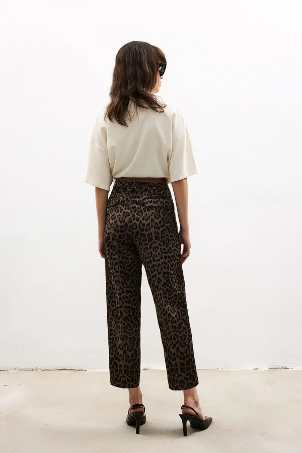 LEOPAR DESENLİ HAVUÇ PANTOLON