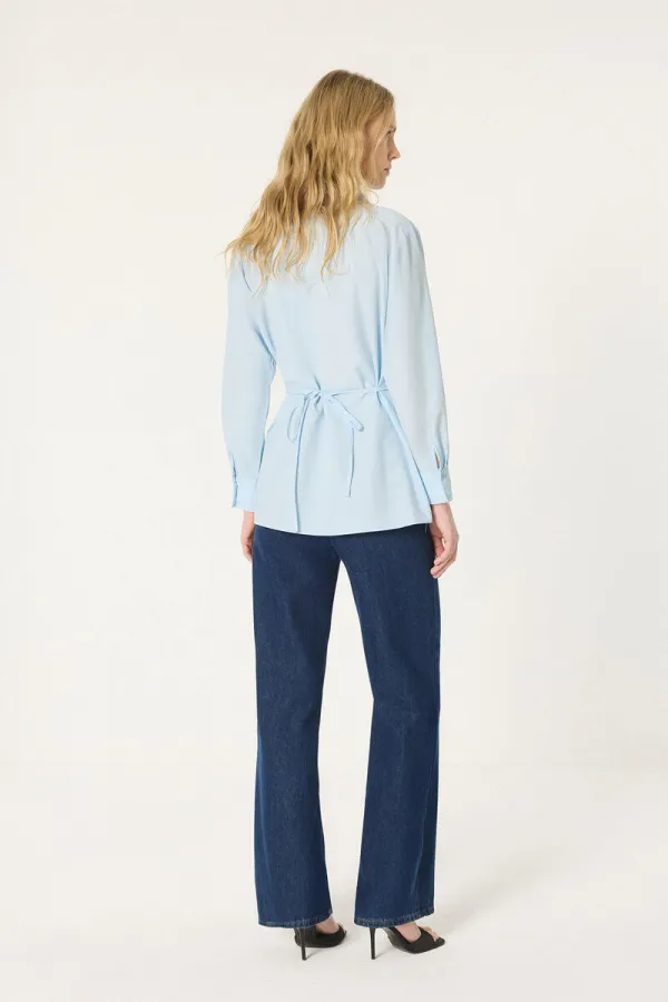 DÜĞME DETAYLI POPLIN GÖMLEK