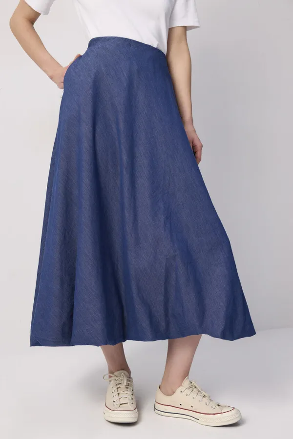 DENİM EFEKTLİ BALON ETEK