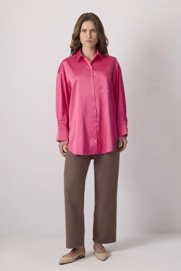 RELAX FIT SATIN SHIRT