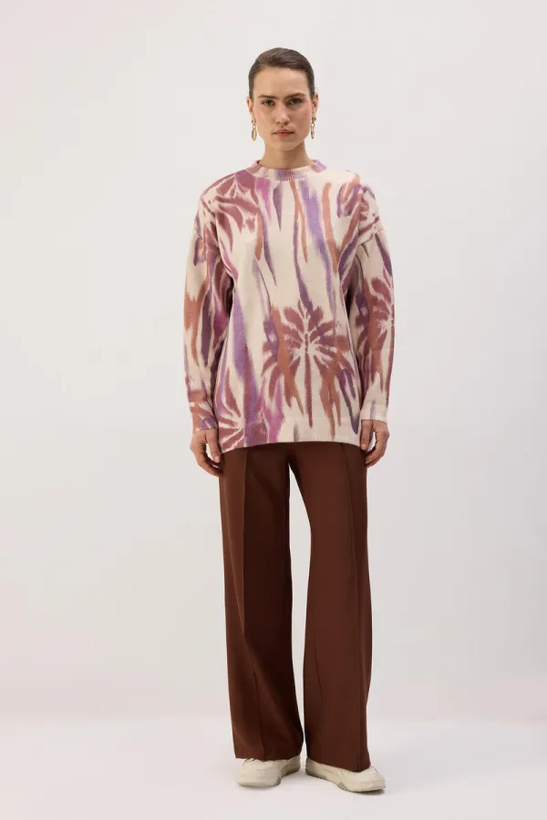 ABSTRACT DESENLİ TRİKO KAZAK