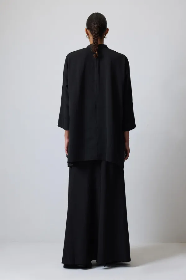 LINEN TEXTURED SHIRT AND SKIRT SET LINEN TEXTURED SHIRT AND SKIRT SET