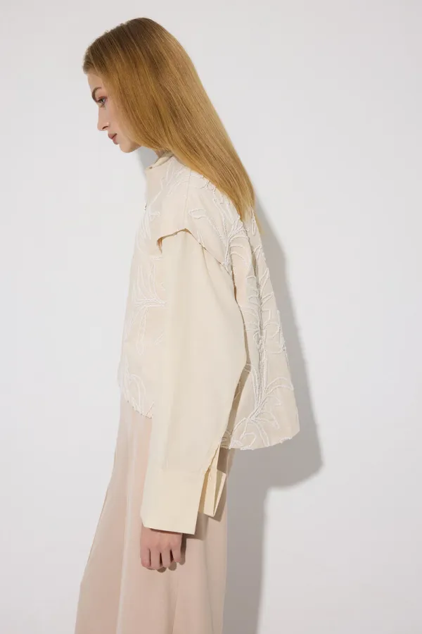 NAKIŞLI KISA GABARDİN YELEK