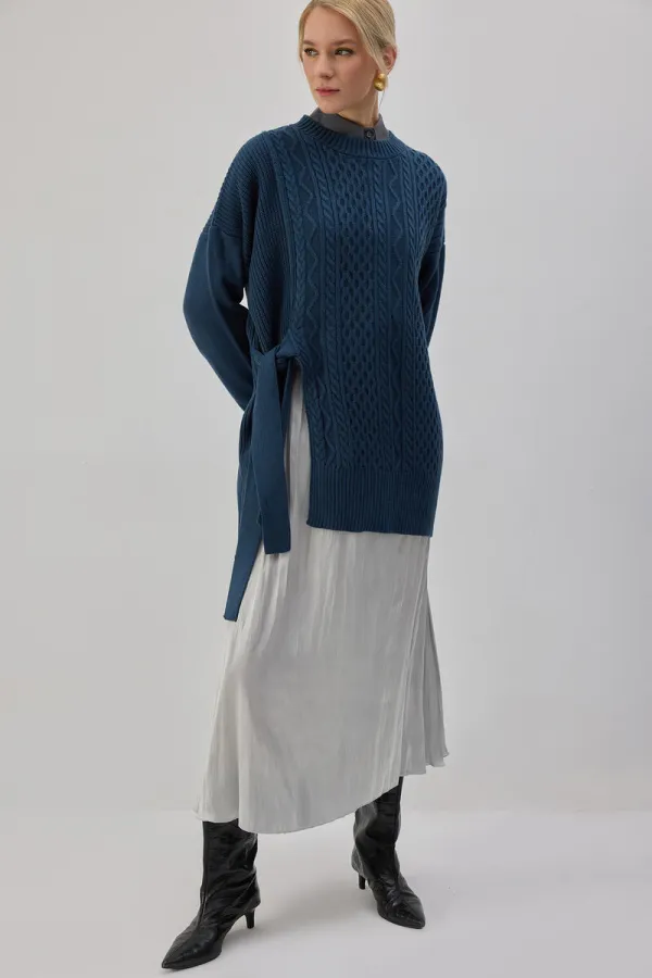 SIDE-TIE KNITTED TUNIC