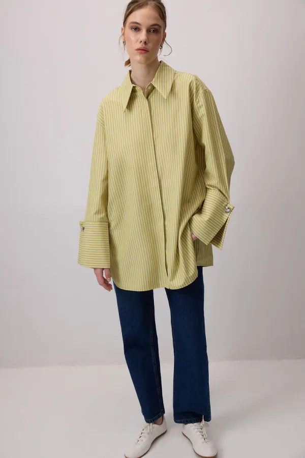 WIDE-CUFFS STRIPED SHIRT WIDE-CUFFS STRIPED SHIRT
