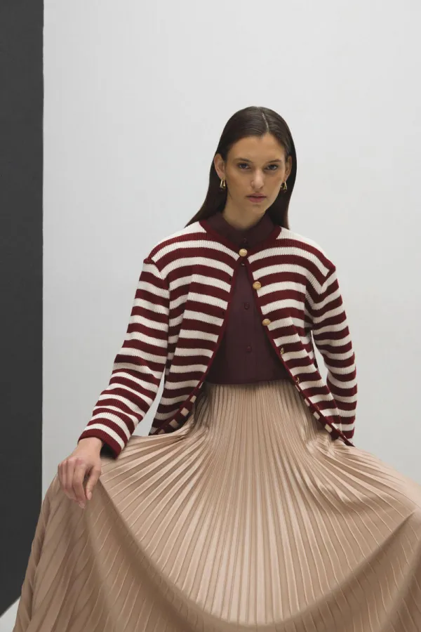 CARDIGAN LONG À BOUTONS DORÉS