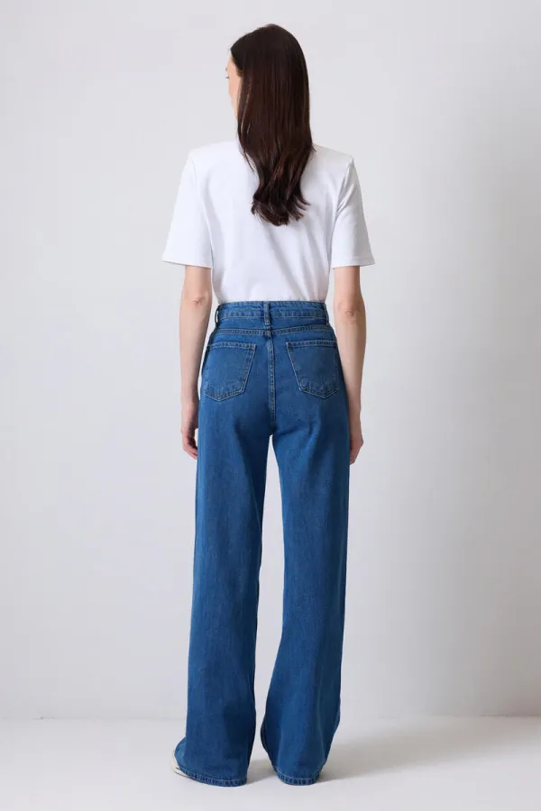 WIDE-LEG DENIM PANTS