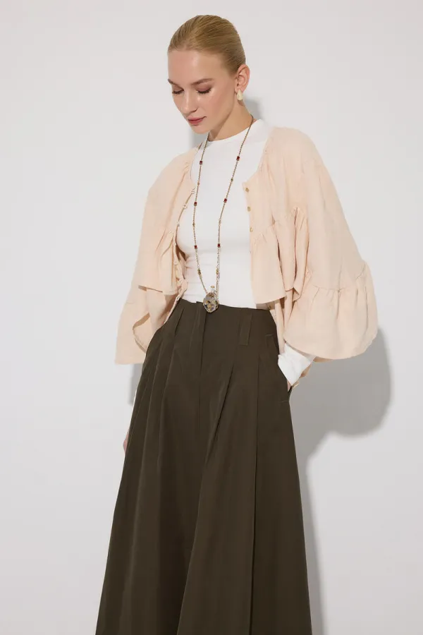 CHEMISE EN MOUSSELINE À MANCHES EN AILES DE CHAUVE-SOURIS