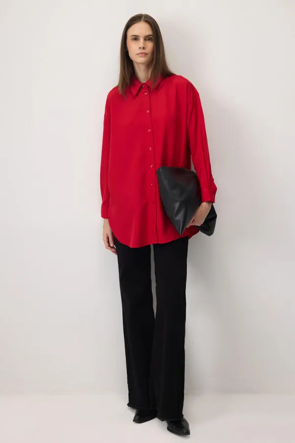 OVERSİZE KREP GÖMLEK